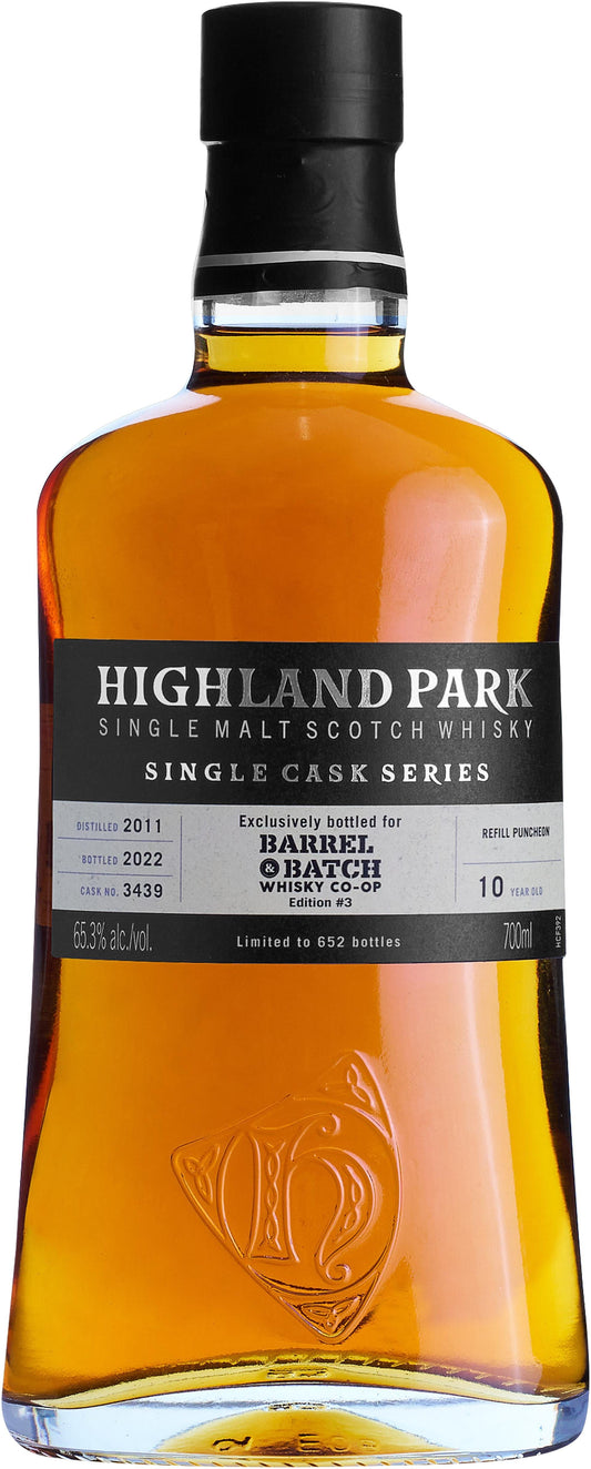 Buy Highland Park 10 Year Old Single Cask #3439 Ex Sherry Single Malt Whisky 700ml Online at Barrel and Batch