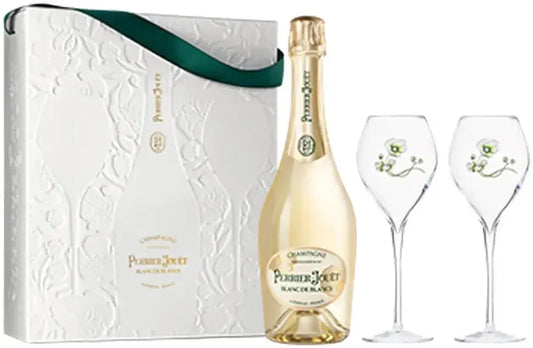 Buy Perrier Jouet NV Blanc De Blanc & Flutes Gift Pack 750ml Online at Barrel and Batch